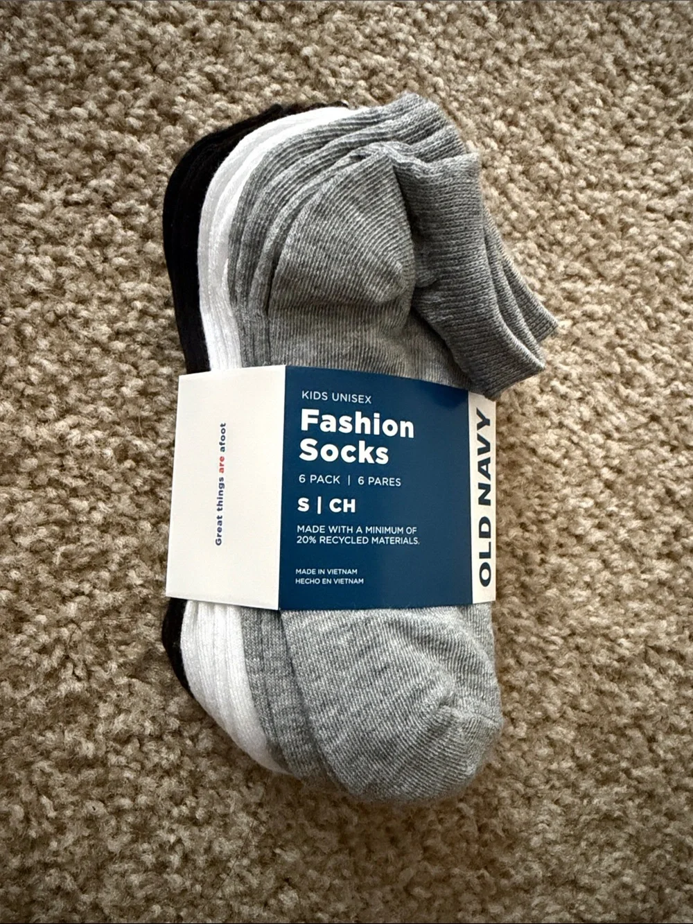 Old Navy Gray Kids Low-Cut Socks - 6 Pack